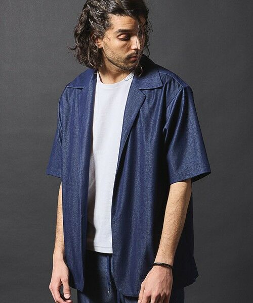 MEN'S BIGI / メンズビギ シャツ・ブラウス | 【セットアップ対応】テックデニムボタンレスオープンカラーシャツ | 詳細16