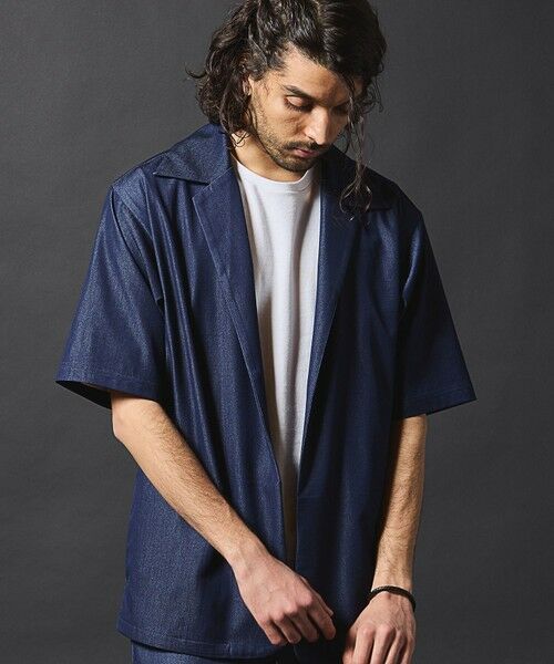 MEN'S BIGI / メンズビギ シャツ・ブラウス | 【セットアップ対応】テックデニムボタンレスオープンカラーシャツ | 詳細17