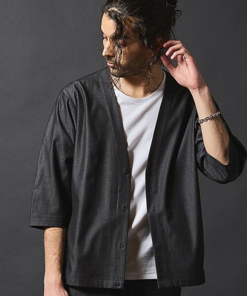 MEN'S BIGI / メンズビギ シャツ・ブラウス | 【セットアップ対応】テックデニム７分袖シャツカーディガン | 詳細4