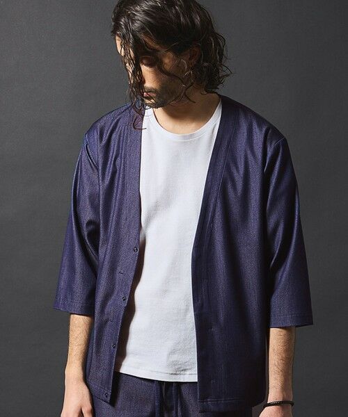 MEN'S BIGI / メンズビギ シャツ・ブラウス | 【セットアップ対応】テックデニム７分袖シャツカーディガン | 詳細13