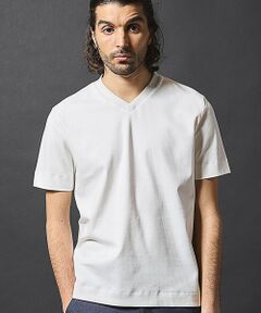 MEN'S BIGI / メンズビギ Tシャツ | シルケットスムース衿ジャガードVネックT