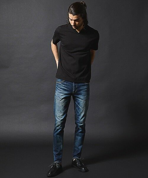 MEN'S BIGI / メンズビギ Tシャツ | シルケットスムース衿ジャガードVネックT | 詳細7