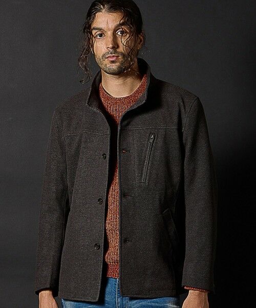 MEN'S BIGI / メンズビギ ブルゾン | T/Rツイルカルゼスタンドカラーブルゾン（チャコールグレー）
