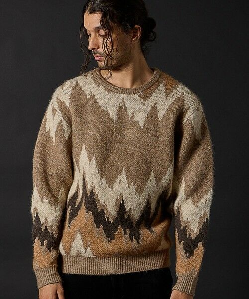 MEN'S BIGI / メンズビギ ニット・セーター | モヘヤライクウエーブ柄ニット | 詳細5