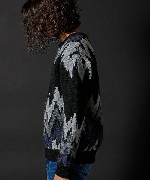 MEN'S BIGI / メンズビギ ニット・セーター | モヘヤライクウエーブ柄ニット | 詳細15