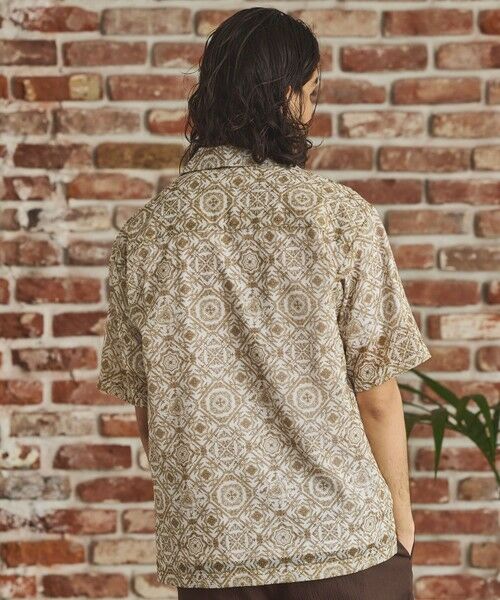 MEN'S BIGI / メンズビギ シャツ・ブラウス | メッシュタイル柄プリントオープンカラーシ | 詳細3