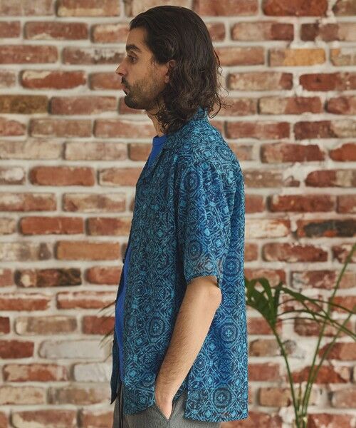 MEN'S BIGI / メンズビギ シャツ・ブラウス | メッシュタイル柄プリントオープンカラーシ | 詳細7