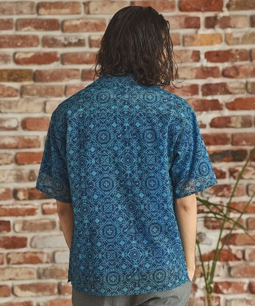 MEN'S BIGI / メンズビギ シャツ・ブラウス | メッシュタイル柄プリントオープンカラーシ | 詳細8