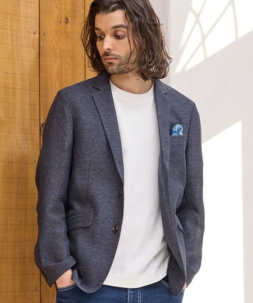 MEN'S BIGI / メンズビギ テーラードジャケット | カラミノッチドラペルジャケット（ネイビー）