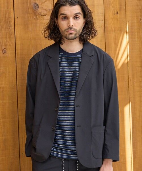 MEN'S BIGI / メンズビギ テーラードジャケット | 360度ストレッチ接触冷感ジャケット（ネイビー）