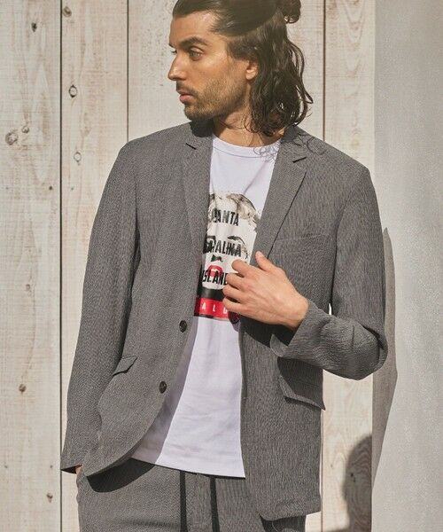 MEN'S BIGI / メンズビギ テーラードジャケット | 楊柳ノッチドラペルジャケット（グレー）