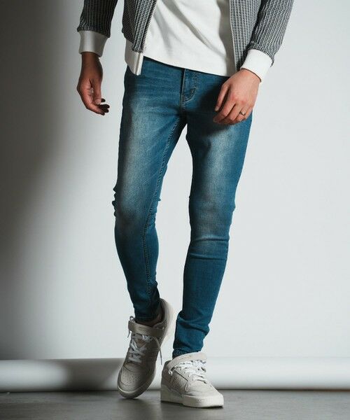 MEN'S BIGI / メンズビギ その他パンツ | ハイパーストレッチデニムサルエルスキニーパンツ（ブルー）