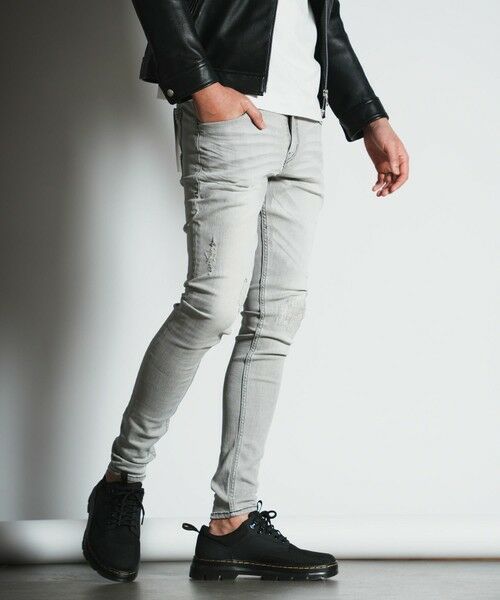 MEN'S BIGI / メンズビギ その他パンツ | ハイパーストレッチデニムスキニーパンツ（ライトグレー）