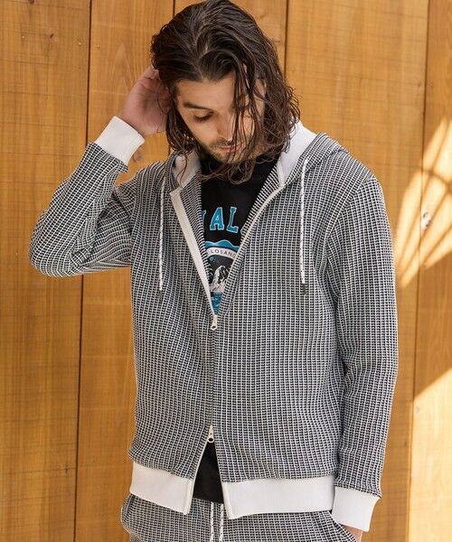 MEN'S BIGI / メンズビギ スウェット | ポリエステルニットジャガードパーカー | 詳細3