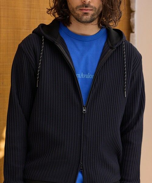 MEN'S BIGI / メンズビギ スウェット | ポリエステルニットジャガードパーカー | 詳細10