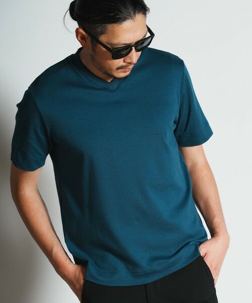 MEN'S BIGI / メンズビギ Tシャツ | シルケットスムースVネックTシャツ | 詳細7