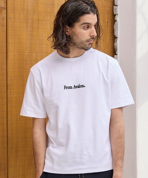 MEN'S BIGI / メンズビギ Tシャツ | ストレッチスムースフロッキープリントT（ホワイト）