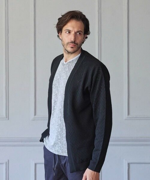 MEN'S BIGI / メンズビギ カーディガン・ボレロ | シアー デサイン ボタンレス カーディガン | 詳細4