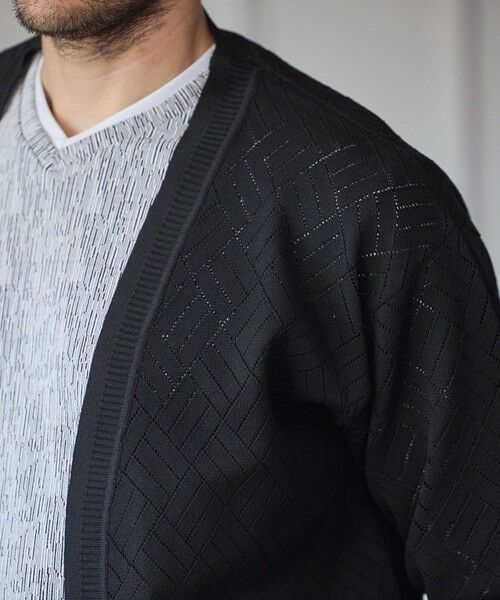 MEN'S BIGI / メンズビギ カーディガン・ボレロ | シアー デサイン ボタンレス カーディガン | 詳細5