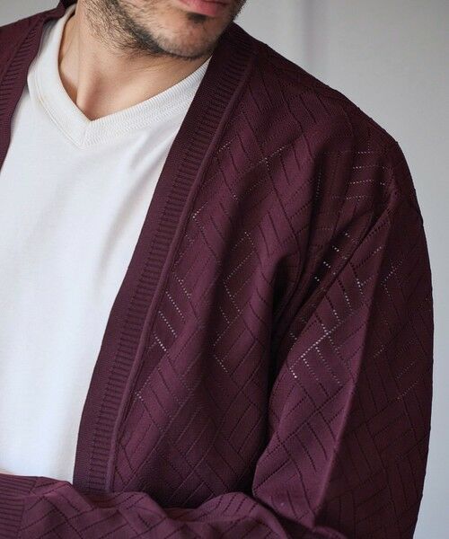 MEN'S BIGI / メンズビギ カーディガン・ボレロ | シアー デサイン ボタンレス カーディガン | 詳細10