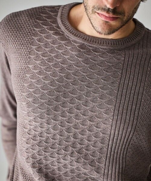 MEN'S BIGI / メンズビギ ニット・セーター | ハイゲージ(12GG)ウール混ニット | 詳細12