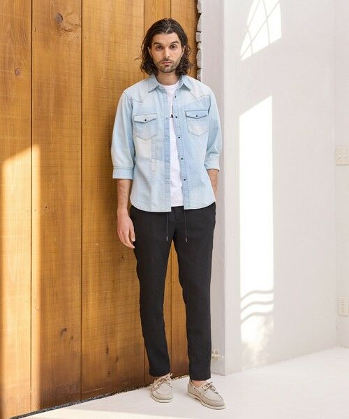 MEN'S BIGI / メンズビギ シャツ・ブラウス | デニムパッチワーク7分袖ウエスタンシャツ | 詳細2