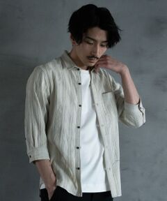 MEN'S BIGI / メンズビギ シャツ・ブラウス | ドビージャガード7分袖シャツ