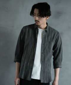 MEN'S BIGI / メンズビギ シャツ・ブラウス | ドビージャガード7分袖シャツ