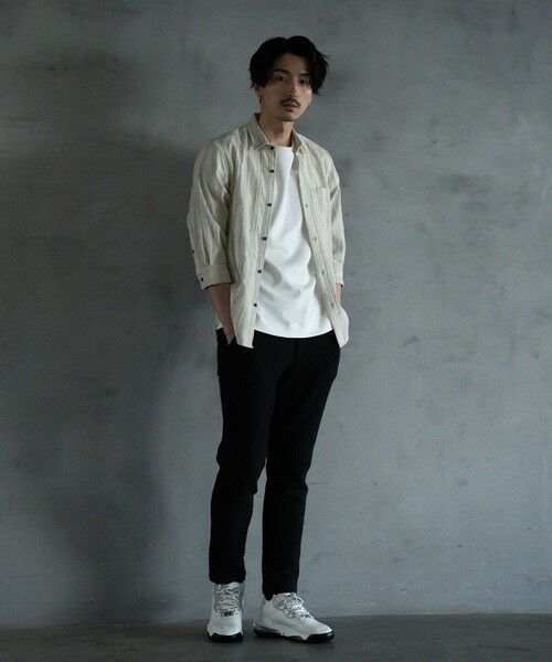 MEN'S BIGI / メンズビギ シャツ・ブラウス | ドビージャガード7分袖シャツ | 詳細1