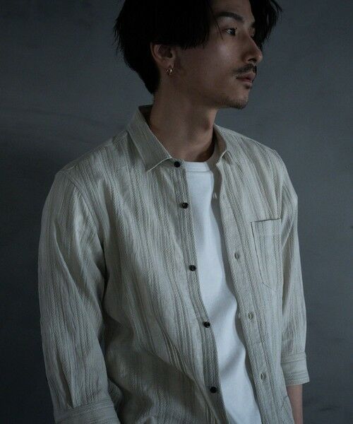 MEN'S BIGI / メンズビギ シャツ・ブラウス | ドビージャガード7分袖シャツ | 詳細3