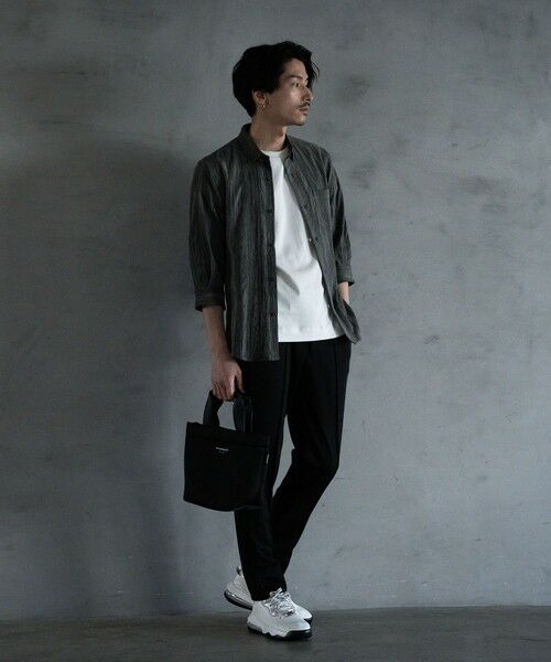 MEN'S BIGI / メンズビギ シャツ・ブラウス | ドビージャガード7分袖シャツ | 詳細4