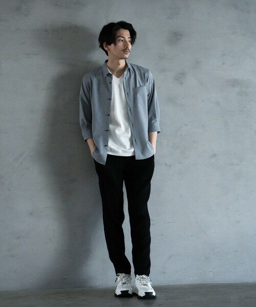 MEN'S BIGI / メンズビギ シャツ・ブラウス | ストレッチカチオン レギュラーカラーシャツ | 詳細1