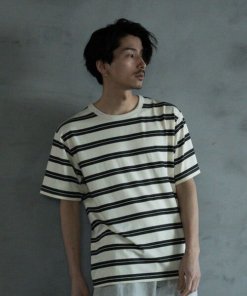 MEN'S BIGI / メンズビギ Tシャツ | ジャガードボーダーTシャツ | 詳細1