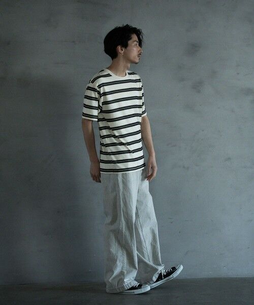 MEN'S BIGI / メンズビギ Tシャツ | ジャガードボーダーTシャツ | 詳細2