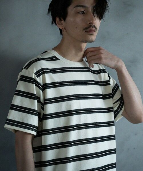 MEN'S BIGI / メンズビギ Tシャツ | ジャガードボーダーTシャツ | 詳細3