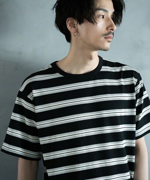 MEN'S BIGI / メンズビギ Tシャツ | ジャガードボーダーTシャツ | 詳細8