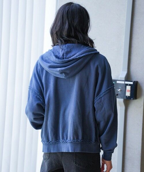 MEN'S BIGI / メンズビギ スウェット | カットオフピグメントコンパクトロゴパーカ | 詳細8