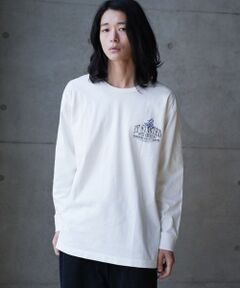 MEN'S BIGI / メンズビギ Tシャツ | ピグメントウォッシュ加工ロゴロンT