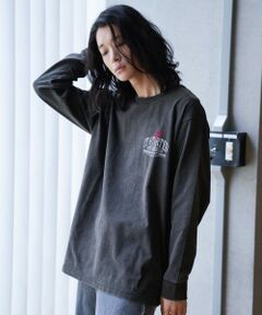 MEN'S BIGI / メンズビギ Tシャツ | ピグメントウォッシュ加工ロゴロンT