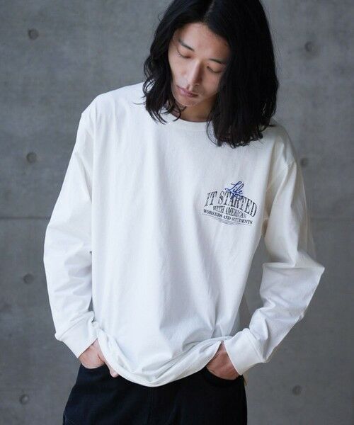 MEN'S BIGI / メンズビギ Tシャツ | ピグメントウォッシュ加工ロゴロンT | 詳細2