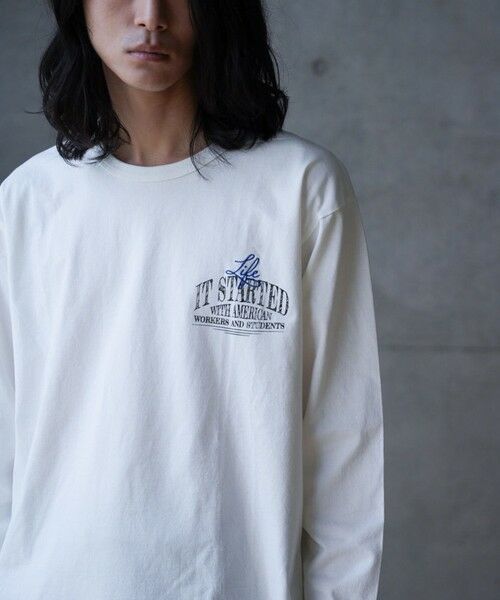 MEN'S BIGI / メンズビギ Tシャツ | ピグメントウォッシュ加工ロゴロンT | 詳細3