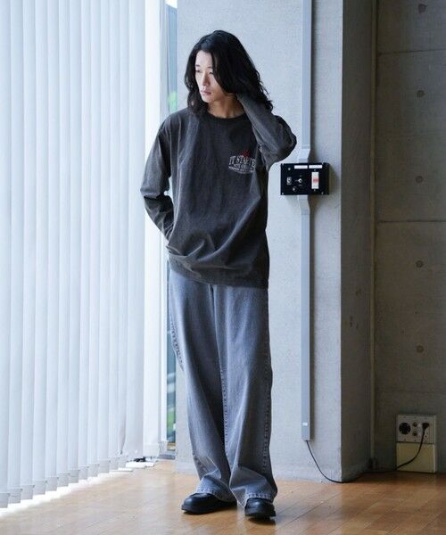 MEN'S BIGI / メンズビギ Tシャツ | ピグメントウォッシュ加工ロゴロンT | 詳細4