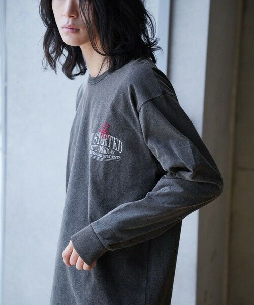 MEN'S BIGI / メンズビギ Tシャツ | ピグメントウォッシュ加工ロゴロンT | 詳細6