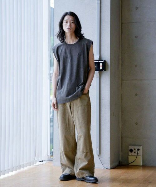 MEN'S BIGI / メンズビギ Tシャツ | ヴィンテージライクノースリーブシャツ | 詳細3