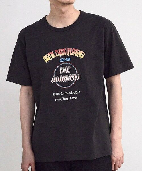 MEN'S BIGI / メンズビギ Tシャツ | アメリカンコットンロゴプリントTシャツ（ブラック）