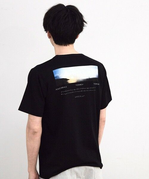 MEN'S BIGI / メンズビギ Tシャツ | シルケットバックロゴプリントTシャツ（ブラック）