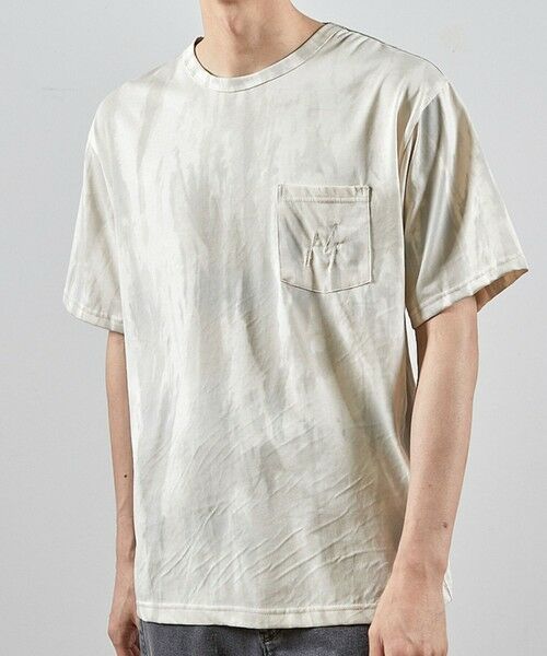 MEN'S BIGI / メンズビギ Tシャツ | ウォッシュダメージ加工ポケットＴシャツ（ホワイト）
