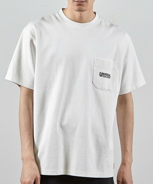 MEN'S BIGI / メンズビギ Tシャツ | ユニバーサルオーバーオール別注ポケットプリントTシャツ（ホワイト）