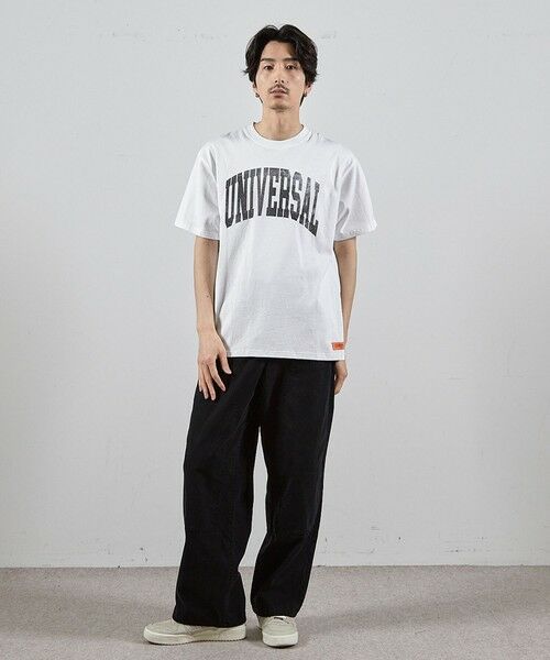 MEN'S BIGI / メンズビギ Tシャツ | ユニバーサルオーバーオール別注ビンテージ加工プリントTシャツ | 詳細1