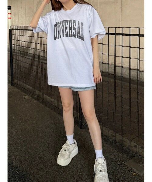 MEN'S BIGI / メンズビギ Tシャツ | ユニバーサルオーバーオール別注ビンテージ加工プリントTシャツ | 詳細4